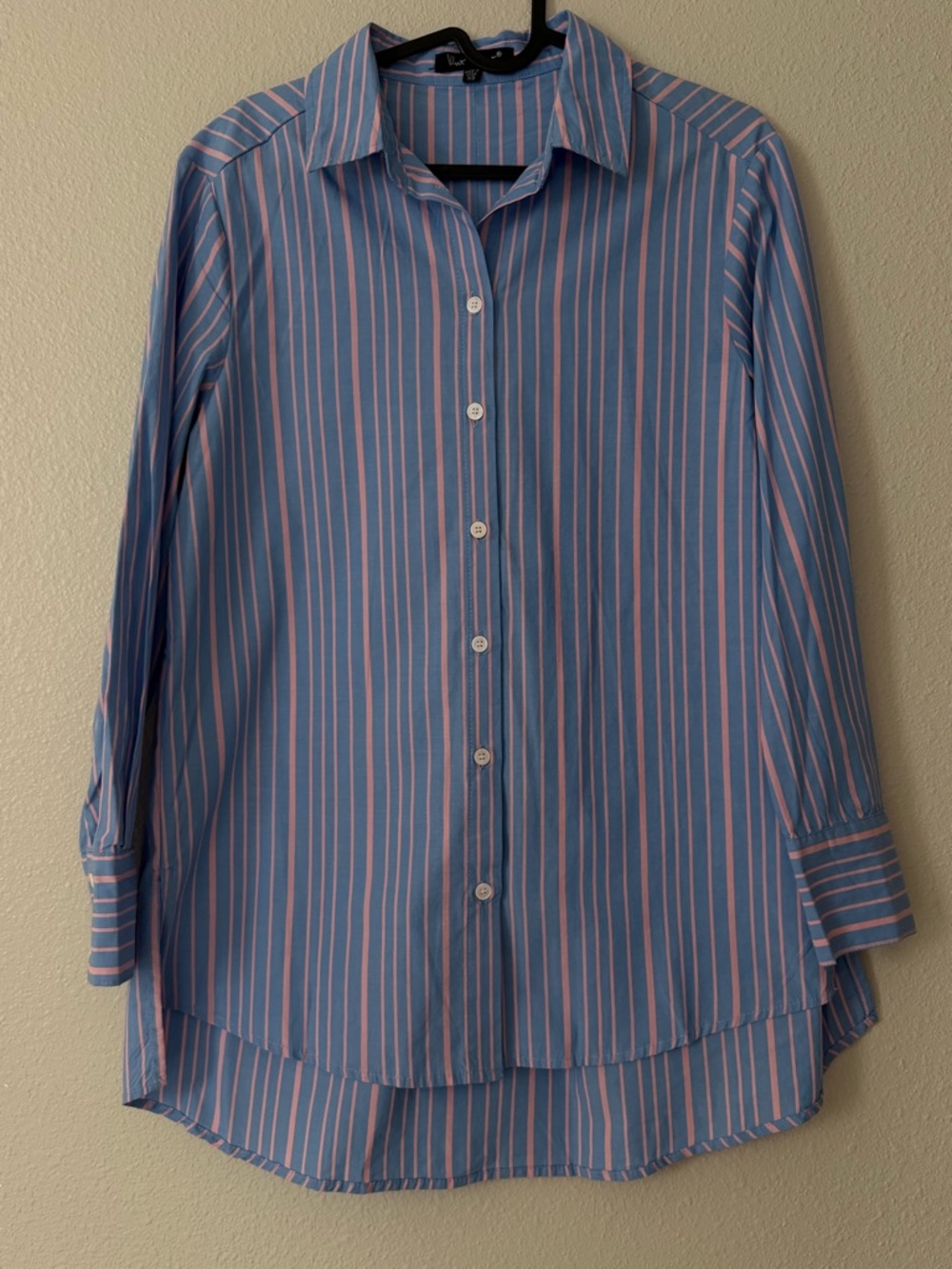 Velvet Heart Blue and Pink Striped Cotton Shirt
